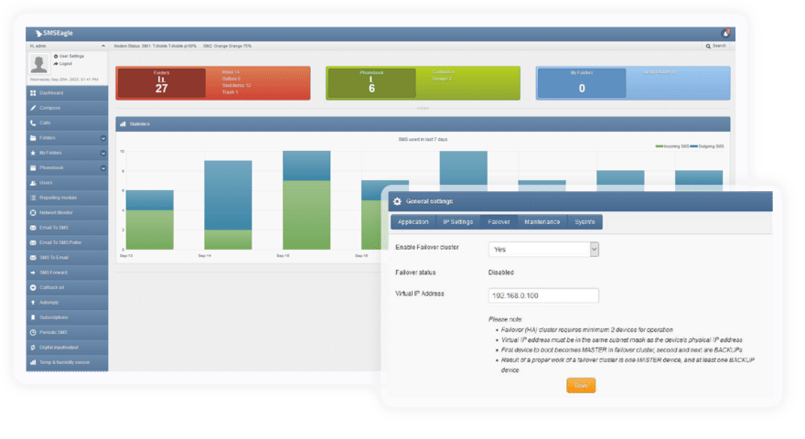 Failover (HA-cluster) | SMSEagle